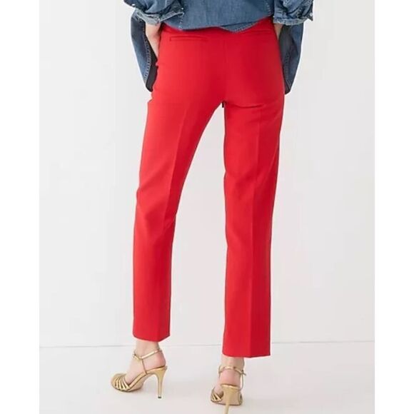 J. CREW Pants Women’s Size 4P Red High Rise Straight Leg Trouser Office Career - Picture 2 of 16
